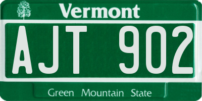 VT license plate AJT902