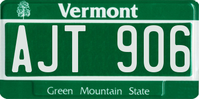 VT license plate AJT906