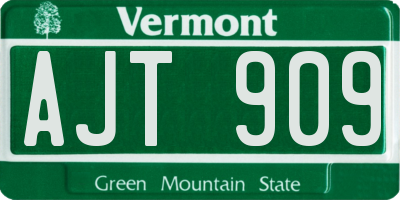 VT license plate AJT909