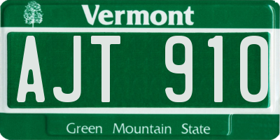 VT license plate AJT910