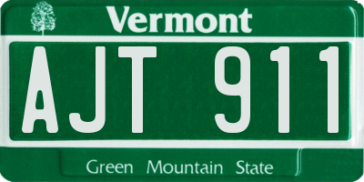 VT license plate AJT911