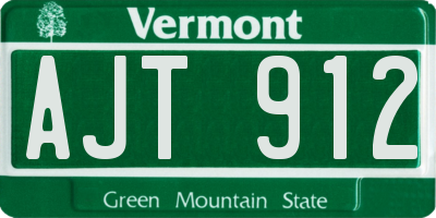 VT license plate AJT912