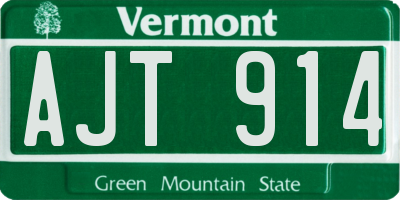 VT license plate AJT914