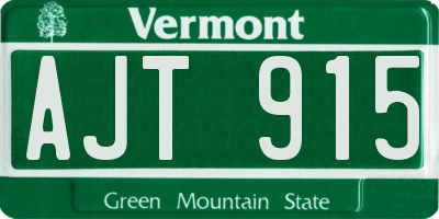 VT license plate AJT915