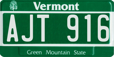 VT license plate AJT916