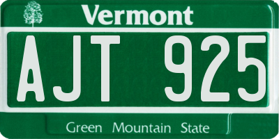 VT license plate AJT925