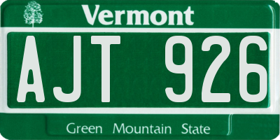 VT license plate AJT926
