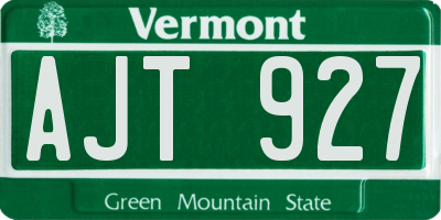 VT license plate AJT927