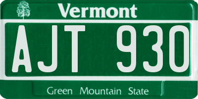 VT license plate AJT930