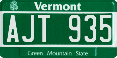 VT license plate AJT935