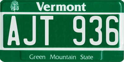VT license plate AJT936