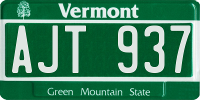 VT license plate AJT937