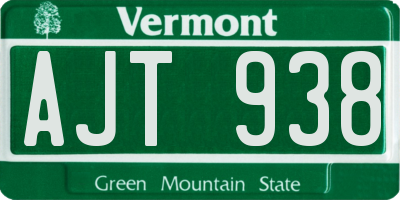 VT license plate AJT938