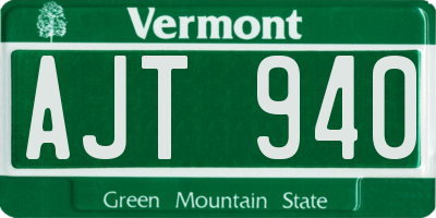 VT license plate AJT940