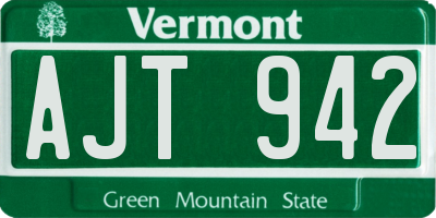 VT license plate AJT942