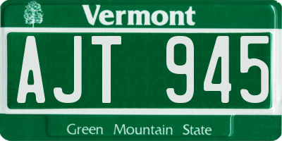 VT license plate AJT945
