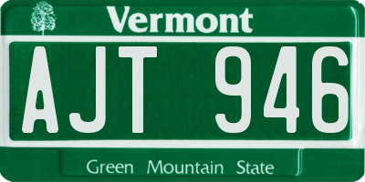 VT license plate AJT946
