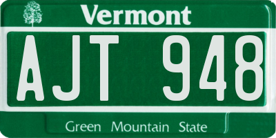 VT license plate AJT948