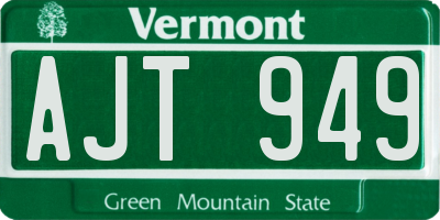 VT license plate AJT949