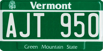 VT license plate AJT950