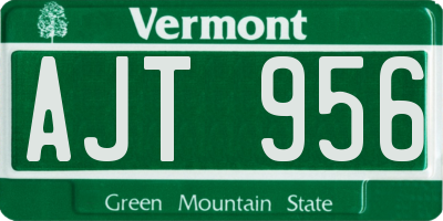 VT license plate AJT956