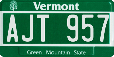 VT license plate AJT957
