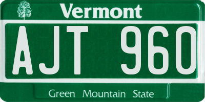 VT license plate AJT960