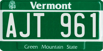 VT license plate AJT961