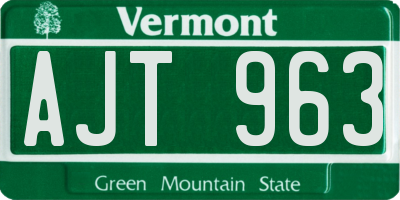 VT license plate AJT963
