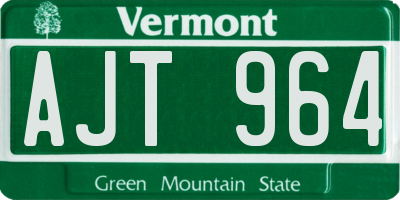 VT license plate AJT964