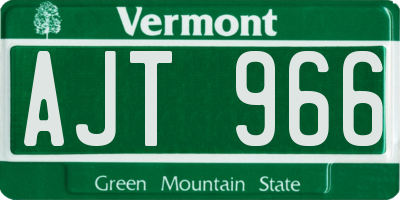 VT license plate AJT966