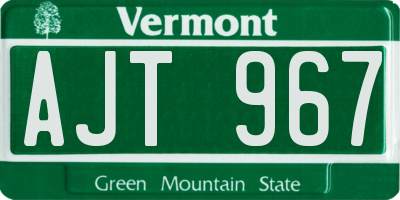 VT license plate AJT967
