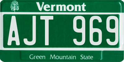 VT license plate AJT969