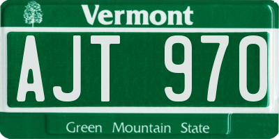 VT license plate AJT970