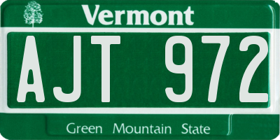 VT license plate AJT972