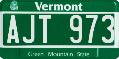 VT license plate AJT973