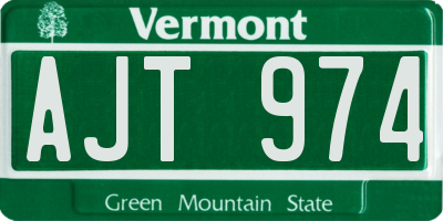 VT license plate AJT974