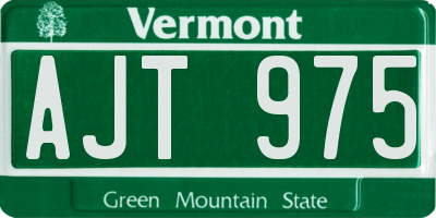 VT license plate AJT975