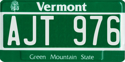 VT license plate AJT976