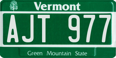 VT license plate AJT977