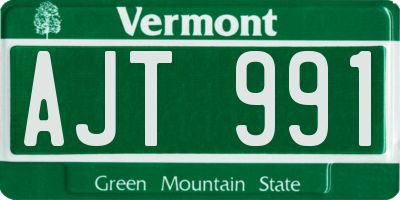 VT license plate AJT991