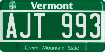 VT license plate AJT993
