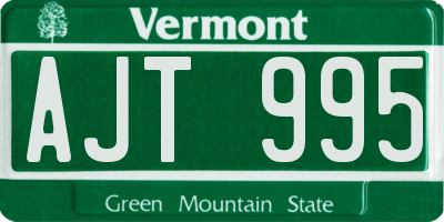 VT license plate AJT995