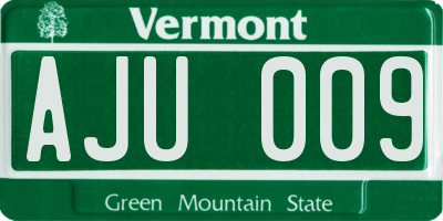 VT license plate AJU009