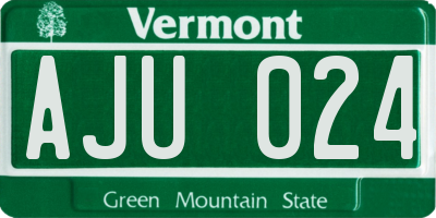 VT license plate AJU024