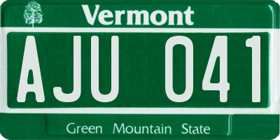 VT license plate AJU041