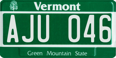 VT license plate AJU046