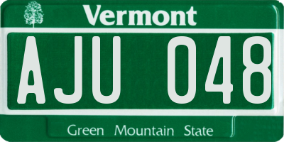 VT license plate AJU048