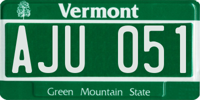 VT license plate AJU051