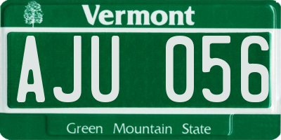 VT license plate AJU056